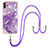 Funda Silicona Gel Goma Patron de Moda Carcasa con Acollador Cordon Lanyard Y05B para Samsung Galaxy A11