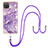 Funda Silicona Gel Goma Patron de Moda Carcasa con Acollador Cordon Lanyard Y05B para Samsung Galaxy A12