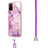 Funda Silicona Gel Goma Patron de Moda Carcasa con Acollador Cordon Lanyard Y05B para Samsung Galaxy F02S SM-E025F