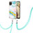 Funda Silicona Gel Goma Patron de Moda Carcasa con Acollador Cordon Lanyard Y05B para Samsung Galaxy F12