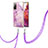 Funda Silicona Gel Goma Patron de Moda Carcasa con Acollador Cordon Lanyard Y05B para Samsung Galaxy S20 FE (2022) 5G