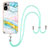 Funda Silicona Gel Goma Patron de Moda Carcasa con Acollador Cordon Lanyard Y05B para Xiaomi Poco M5S