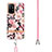 Funda Silicona Gel Goma Patron de Moda Carcasa con Acollador Cordon Lanyard Y06B para Oppo A94 5G