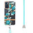 Funda Silicona Gel Goma Patron de Moda Carcasa con Acollador Cordon Lanyard Y06B para Oppo Reno6 5G