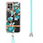 Funda Silicona Gel Goma Patron de Moda Carcasa con Acollador Cordon Lanyard Y06B para Realme 8i