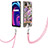 Funda Silicona Gel Goma Patron de Moda Carcasa con Acollador Cordon Lanyard Y06B para Realme C21Y