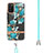 Funda Silicona Gel Goma Patron de Moda Carcasa con Acollador Cordon Lanyard Y06B para Samsung Galaxy A03s