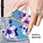 Funda Silicona Gel Goma Patron de Moda Carcasa con Acollador Cordon Lanyard Y06B para Samsung Galaxy F12