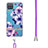 Funda Silicona Gel Goma Patron de Moda Carcasa con Acollador Cordon Lanyard Y06B para Samsung Galaxy F12