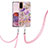 Funda Silicona Gel Goma Patron de Moda Carcasa con Acollador Cordon Lanyard Y06B para Samsung Galaxy S20