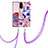 Funda Silicona Gel Goma Patron de Moda Carcasa con Acollador Cordon Lanyard Y06B para Samsung Galaxy S20