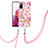 Funda Silicona Gel Goma Patron de Moda Carcasa con Acollador Cordon Lanyard Y06B para Samsung Galaxy S20 FE (2022) 5G