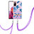 Funda Silicona Gel Goma Patron de Moda Carcasa con Acollador Cordon Lanyard Y06B para Samsung Galaxy S20 FE 4G