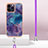 Funda Silicona Gel Goma Patron de Moda Carcasa con Acollador Cordon Lanyard Y07B para Apple iPhone 13 Pro