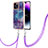 Funda Silicona Gel Goma Patron de Moda Carcasa con Acollador Cordon Lanyard Y07B para Apple iPhone 13 Pro Max