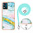 Funda Silicona Gel Goma Patron de Moda Carcasa con Acollador Cordon Lanyard YB1 para Motorola Moto E13