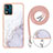 Funda Silicona Gel Goma Patron de Moda Carcasa con Acollador Cordon Lanyard YB1 para Motorola Moto E13