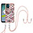 Funda Silicona Gel Goma Patron de Moda Carcasa con Acollador Cordon Lanyard YB3 para Motorola Moto E13