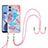 Funda Silicona Gel Goma Patron de Moda Carcasa con Acollador Cordon Lanyard YB3 para Motorola Moto E22