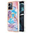 Funda Silicona Gel Goma Patron de Moda Carcasa con Acollador Cordon Lanyard YB3 para Motorola Moto G14