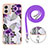 Funda Silicona Gel Goma Patron de Moda Carcasa con Acollador Cordon Lanyard YB3 para Motorola Moto G53 5G