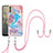 Funda Silicona Gel Goma Patron de Moda Carcasa con Acollador Cordon Lanyard YB3 para Nokia C31