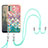 Funda Silicona Gel Goma Patron de Moda Carcasa con Acollador Cordon Lanyard YB3 para Nokia C31