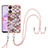 Funda Silicona Gel Goma Patron de Moda Carcasa con Acollador Cordon Lanyard YB3 para Oppo A58 5G