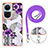 Funda Silicona Gel Goma Patron de Moda Carcasa con Acollador Cordon Lanyard YB3 para Oppo Reno10 5G