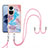 Funda Silicona Gel Goma Patron de Moda Carcasa con Acollador Cordon Lanyard YB3 para Oppo Reno10 5G