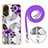 Funda Silicona Gel Goma Patron de Moda Carcasa con Acollador Cordon Lanyard YB3 para Oppo Reno8 T 4G