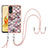 Funda Silicona Gel Goma Patron de Moda Carcasa con Acollador Cordon Lanyard YB3 para Oppo Reno8 T 4G