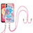 Funda Silicona Gel Goma Patron de Moda Carcasa con Acollador Cordon Lanyard YB3 para Samsung Galaxy F04