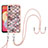 Funda Silicona Gel Goma Patron de Moda Carcasa con Acollador Cordon Lanyard YB3 para Samsung Galaxy F04