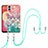 Funda Silicona Gel Goma Patron de Moda Carcasa con Acollador Cordon Lanyard YB3 para Samsung Galaxy F04