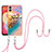 Funda Silicona Gel Goma Patron de Moda Carcasa con Acollador Cordon Lanyard YB3 para Samsung Galaxy M04