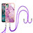 Funda Silicona Gel Goma Patron de Moda Carcasa con Acollador Cordon Lanyard YB5 para Nokia C12