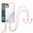 Funda Silicona Gel Goma Patron de Moda Carcasa con Acollador Cordon Lanyard YB5 para Nokia C12