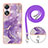 Funda Silicona Gel Goma Patron de Moda Carcasa con Acollador Cordon Lanyard YB5 para Oppo A58 5G