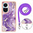 Funda Silicona Gel Goma Patron de Moda Carcasa con Acollador Cordon Lanyard YB5 para Oppo Reno10 Pro 5G