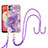 Funda Silicona Gel Goma Patron de Moda Carcasa con Acollador Cordon Lanyard YB5 para Samsung Galaxy M04