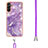 Funda Silicona Gel Goma Patron de Moda Carcasa con Acollador Cordon Lanyard YB5 para Samsung Galaxy Quantum4 5G