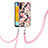 Funda Silicona Gel Goma Patron de Moda Carcasa con Acollador Cordon Lanyard YB6 para Samsung Galaxy Quantum4 5G