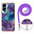 Funda Silicona Gel Goma Patron de Moda Carcasa con Acollador Cordon Lanyard YB7 para Huawei Honor 90 Lite 5G