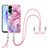 Funda Silicona Gel Goma Patron de Moda Carcasa con Acollador Cordon Lanyard YB7 para Huawei Honor 90 Lite 5G