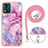 Funda Silicona Gel Goma Patron de Moda Carcasa con Acollador Cordon Lanyard YB7 para Motorola Moto E13