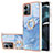 Funda Silicona Gel Goma Patron de Moda Carcasa con Acollador Cordon Lanyard YB7 para Motorola Moto G14