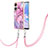 Funda Silicona Gel Goma Patron de Moda Carcasa con Acollador Cordon Lanyard YB7 para Oppo A78 5G