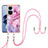 Funda Silicona Gel Goma Patron de Moda Carcasa con Acollador Cordon Lanyard YB7 para Oppo Reno10 5G