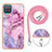 Funda Silicona Gel Goma Patron de Moda Carcasa con Acollador Cordon Lanyard YB7 para Samsung Galaxy A12